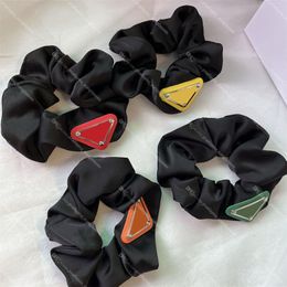 Trendy Silk Letters Hair Rings Large Intestine Rings Circle Triangle Hair Rubber Bands Headband Simple Solid Color Hair Ring Jewelry