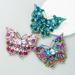 Brooches Colourful Rhinestone Crystal Butterfly Pin Brooch Jewellery High Quality Vintage Woman Big Hijab Pins