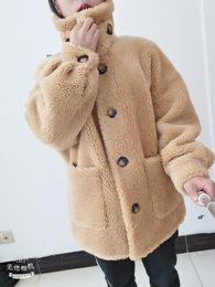 Women's Fur Coats Woman 2023 Autumn Winter Warm Jacket For Women Sheep Shearing Outwear Soft Fluffy White