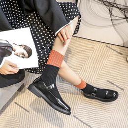 Dress Shoes 2023 Students Korean Style Versatile College Black Mary Jane Female Autumn Small Leather Lykj-yzl