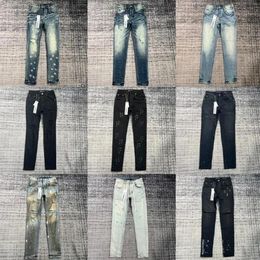 ksubi jeans Designer Jeans viola da uomo Jeans strappati diritti normali Jeans strappati in denim lavati vecchi jeans neri lunghi2351