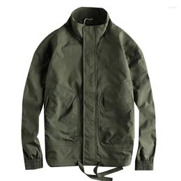 Men's Jackets Military Style Cargo Jacket Stand Collar Big Pocket Casual Coat Outdoor Sports For Male