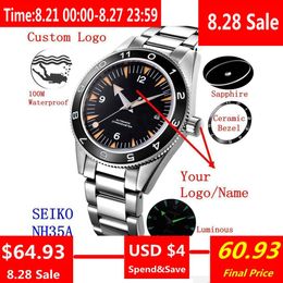 Wristwatches Custom Ceramic Bezel 100 Waterproof Luxury Corgeut Watch Men 41mm Sapphire Mechanical Clock Diver NH35 Automatic Wristwatch 230824