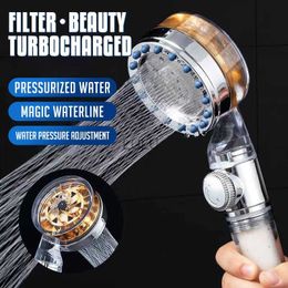 Upgraded Shower Head Pressurised Nozzle Turbo Shower Head One-Key Stop Water Saving High Pressure Shower Bathroom Accessor HKD230825 HKD230825