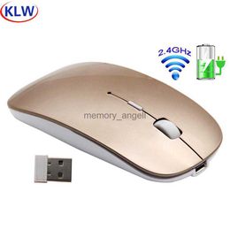 Wireless Mouse 2.4Ghz Receiver Optical Adjustable Wireless Mice Silent Rechargeable Mouse for PC Laptop HKD230825