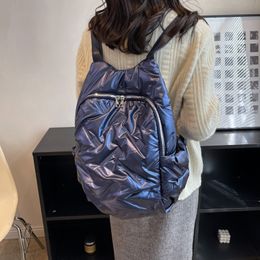 School Bags Winter Down Backpack Fashion Backpacks For Teenagers Student Schoolbag Girl Travel Daypack Space cotton Women's Shoulder Bag 230823