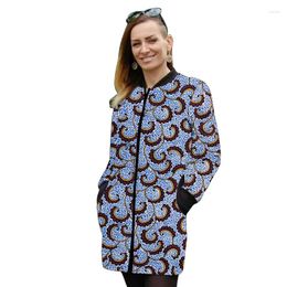 Women's Jackets African Print Female Long Jacket Tailored Holiday Gift Nigerian Fashion Baseball Nniform Style Coat