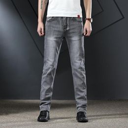 Brand Quality Mens Jeans Dark Grey Colour Denim Cotton Ripped For Men Fashion Designer Biker Jean Size 28-40 Men's2116