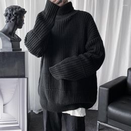 Men's Sweaters Autumn Winter Turtleneck Sweater Men Loose Casual Pullover Mens Fashion Streetwear Knitted Warm Solid Pullovers Man 5XL