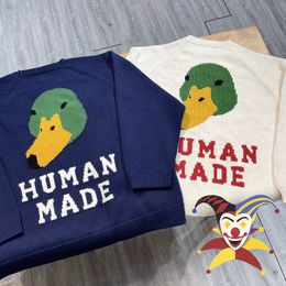 Men's Sweaters Duck Pattern Human Made Sweater Men Women Jacquard Knitted Sweatshirts Human Made Crewneck 230824