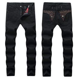 2020 new Mens Straight Slim Fit Biker Jeans With Zip men s clothing Distrressed Hole Streetwear Style luxury Robin Jeans262b