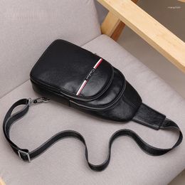 Evening Bags Business Casual Shoulder Bag For Men Genuine Leather Messenger Chest Fashion Small Backpack Mobile Phone