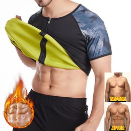 Waist Tummy Shaper Men Body Shaper Waist Trainer Sweat Shirt Neoprene Sauna Suit Slimming T-Shirt Workout Shapewear Tank Tops For Weight Loss 230824