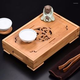 Tea Trays China Dragon & Phoenix Bamboo Kungfu Ceremony Table Tabletop Serving Tray Water Storage Type
