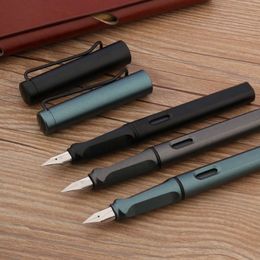 Fountain Pens Posture Correction Matte Black 860 Fountain Pen EF Nib Plastic Frosted Green Stationery School Office Supplies Ink Pens 230825