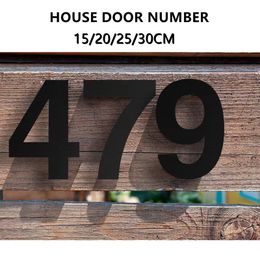 Garden Decorations 15/20/25/30cm Metal Floating House Numbers Screw Install Doorplate Address Sign Plate Outdoor Street Door Plaque Number For Home 230824