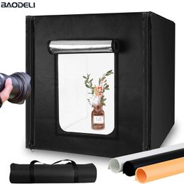 Acessórios de estúdio de iluminação Caixa de luz P o 16x16in 40x40cm P ografia Brilho ajustável Kit de tendas de tiro de fundo com 132 luzes LED 230825