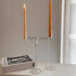 Glass Candlestick Holder Universal Glass Tealight Votive Candle Holder Modern Home Decoration Holders For Coffee Table Room Shop HKD230825