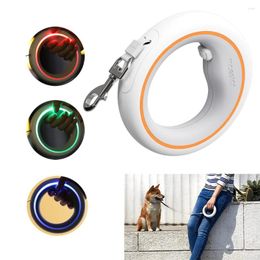 Dog Collars Fashion Luxury Retractable Pet Leash Hands Free Luminous LED Light Roulette Rope Automatic 3M Long Leashes For Small Big