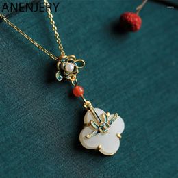Chains DAYIN 925 Sterling Silver White Stone Flower Pendant Chain Necklace For Women Simple Fashionable Clavicle Jewelry Gift