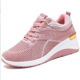 Pink Shoes women's 2022 spring new casual single shoe platform thick-soled lightweight running sneakers dad shoe women