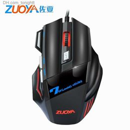 ZUOYA 5500 DPI Gaming Mouse 7 Button LED Optical Wired USB Mouse Mice Game Mouse Silent/sound Mause For PC Computer Pro Gamer Q230825