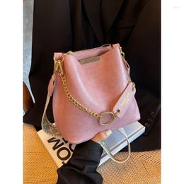 Waist Bags Foufurieux Wide Strap Bucket Small Crossbody For Women 2023 Trend Vintage Designer Shoulder PU Leather Ladies Handbags