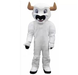 Festival Dress White Cow Mascot Costumes Halloween Fancy Party Dress Cartoon Character Carnival Xmas Easter Advertising Birthday Party Costume Outfit