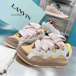 Bread Trendy Mens Fashion Shoes Health Designer Sneaker Lanviin Curbs 2023 Value Fashionable Couples Thick Soled Sneakers High Versatile Sandals 4if7