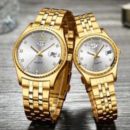 Wristwatches 2023 CHENXI Watch Men Top Business Gold Watches Full Steel Auto Date Quartz Reloj Hombre