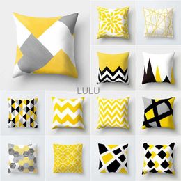 New Nordic Geometric Yellow Pillowcase Decor Cushion Sofa DIY Printed Pillow Chair Car Cushion Christmas Home Decoration HKD230825 HKD230825