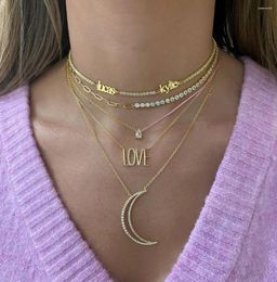 Chains Wholesale Women Jewellery Gold Plated 3MM Bezel CZ Tennis Chain Choker Necklace