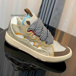 Women Sneaker Diamond High Designer Thick Mens Couples Lanviin Curbs Sole 2023 Fashion Water Edition Elevated Shoes Top Sports Fashion Board Men Jgod