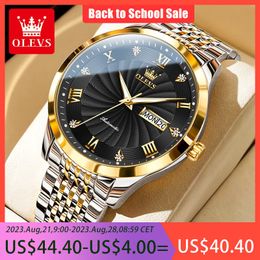 Wristwatches OLEVS Watch for Men Swiss Movement Automatic Mechanical Man Watches Steel Strap Waterproof Wristwatches Men's Luxury Brand Watch 230824