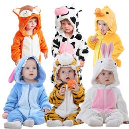 Footies Baby Rompers Winter Kigurumi Lion Costume For Girls Boys Toddler Animal Jumpsuit Infant Clothes Pyjamas Kids Overalls ropa bebesHKD230701
