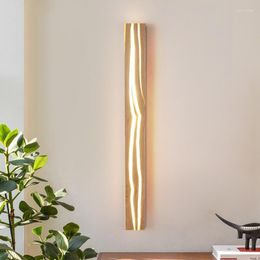 Wall Lamps Nordic Cracked Wood Lamp Modern Interior Led Minimalistic Bedside For Living Room Hallway Office Decoration