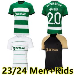 Sporting CP 23 24 Lisboa Futbol Formaları Lizbon Özel Coates Mathieu Jovane Sarabia Vietto 2023 2024 Spor Clume de Futbol Gömlek 3. Erkek Çocuklar Kiti Maillot