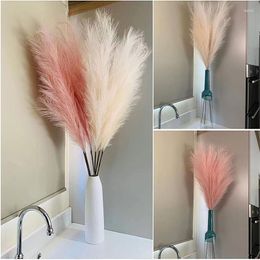 Decorative Flowers 1 Pcs Artificial Pampas Grass Reed Plume Plants Fake Flower Phragmites Wedding Floral Arrangement Room Home Vase Decor