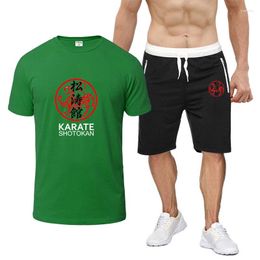 Men's Tracksuits Sokan Karate Bujinkan Dojo 2023 Summer Clothes Tracksuit T Shirt Short Sleeve Suit Sportswear Quality 2 Piece Set