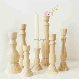 Wooden Candle Holder For Wedding Decorations Candlestick Decorative Candle Stand Party Living Room Home Decor Centrepieces HKD230825