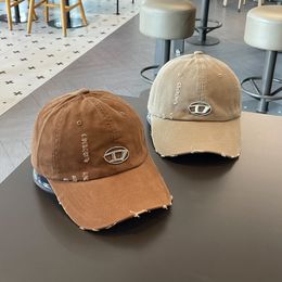 Ball Caps Hat Women's Metal Fashion Brand Baseball Cap Men's Casual Distressed Face Little Wild Couple Duck Tongue 230825