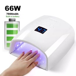 Nail Dryers Upgrade Rechargeable Nail Lamp Powerful Cordless Nail Dryer Manicure Machine UV Light for Nails Wireless UV LED Nail Lamp 230824