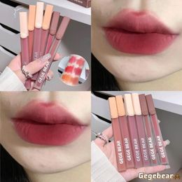 Lip Gloss Red Brown Glaze Matte Velvet Lipstick Non-Stick Korean Makeup Nude Mud Waterproof Lasting Tint