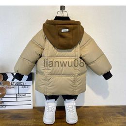 Down Coat 3 4 6 8 10 12 Years Big Boys Jacket Autumn Winter Thicken Warm Teenager Kids Jackets Fashion Long Style Zipper Hooded Boys Coat x0825