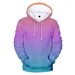 Men's Hoodies 3D Men Women Sweatshirts Custom Colourful Gradient Hooded Solid Colour Boy / Girls Polluver Winter Clothes