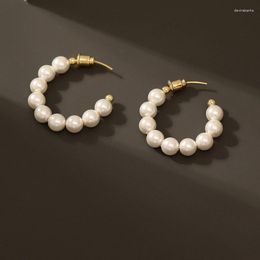 Dangle Earrings Natural Freshwater Pearl For Women Vintage Fashion Elegant Creative Irregular C Font Stud 2023 Jewellery