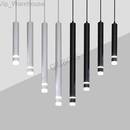 QIUBOSS Long Tube LED Pendant Lights Dimmable Lamp Pipe Decor 7W COB Cylinder Hanging Lamp Ceiling Room Lamp for Kitchen Bedroom HKD230825