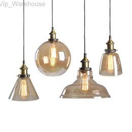 Vintage Pendant Lights Glass Pendant Lamps Loft Industrial Hang Lamp Smoky Grey Lamparas De Techo Colgante Modern Lustre Pendent HKD230825