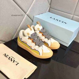 Training Sneaker 2023 Designer Mens Lanviin Curbs Fashion Daddy Bread Shoes Genuine Leather Forrest Gump Men's Women's Bottom Casual Moral Skateboarding Sczm