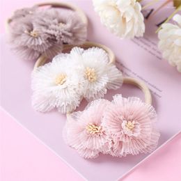 Hair Accessories Lace Flower Baby Nylon Headbands For Girls Solid Head Band Infants Born Po Prop